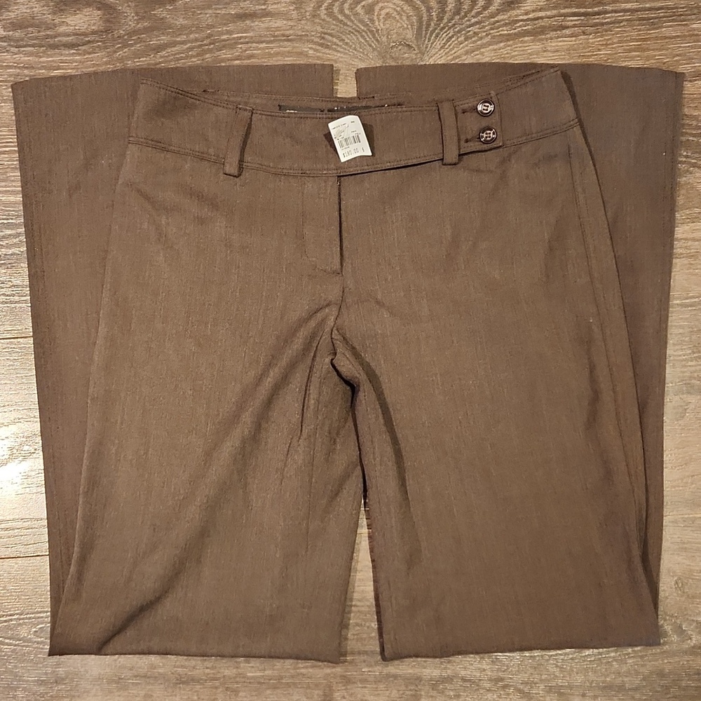 ❤️ NWT! FABRIZIO GIANNI WIDE LEG TROUSERS / PANTS, BROWN, 6 (28) - Picture 2 of 8